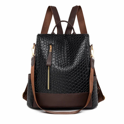 Designer PU Leather Backpack for Women – Large Capacity Travel Bag