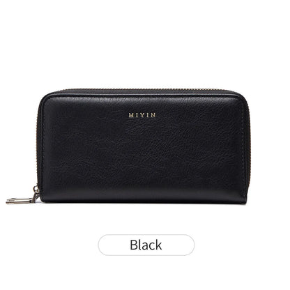 Rfid Anti-Theft Brush Ladies Purse Double Zipper Large Capacity Long Retro Hand
