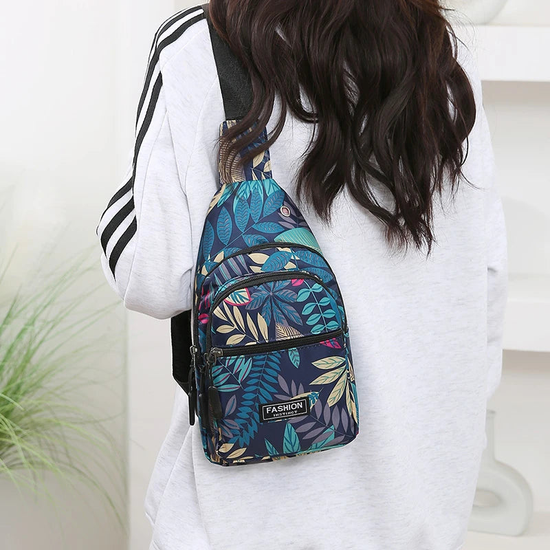 Women's Crossbody Sling Bag – Large Capacity Floral Chest Bag