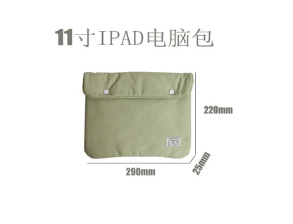 Solid Color Simple Student Storage Large Capacity Canvas Computer Female 14 13 Pro411 Ipad Tablet