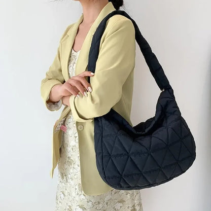 Puffer Quilted Crossbody Bag – Large Capacity Hobo Shoulder Bag
