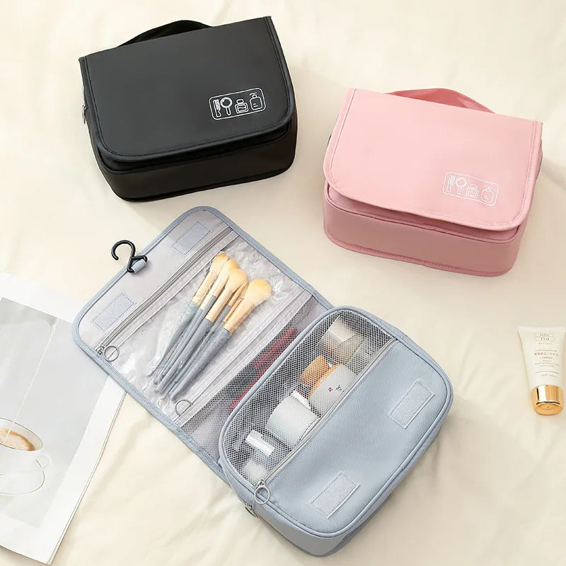 Hook Flip Cover Wash Bag Travel Waterproof Storage Makeup Large Capacity Ladies - Waterproof