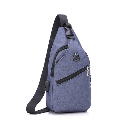 Simple Men S Chest Bag Trendy Cool Shoulder Crossbody Multi-Function Large Capacity Waterproof
