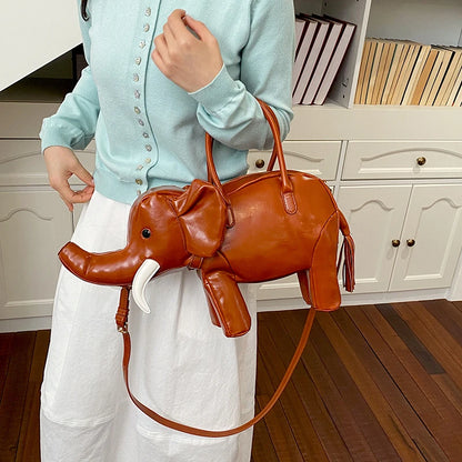 3d Stereo Elephant Handbags Creative Cartoon Animal Shape Crossbody Bags Funny Novelty Party Unique