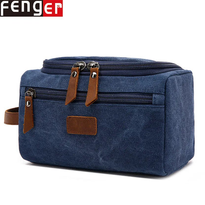 Large-Capacity Multi-Functional Cosmetic Bag Canvas Wear-Resistant Zipper Cosmetic Bag