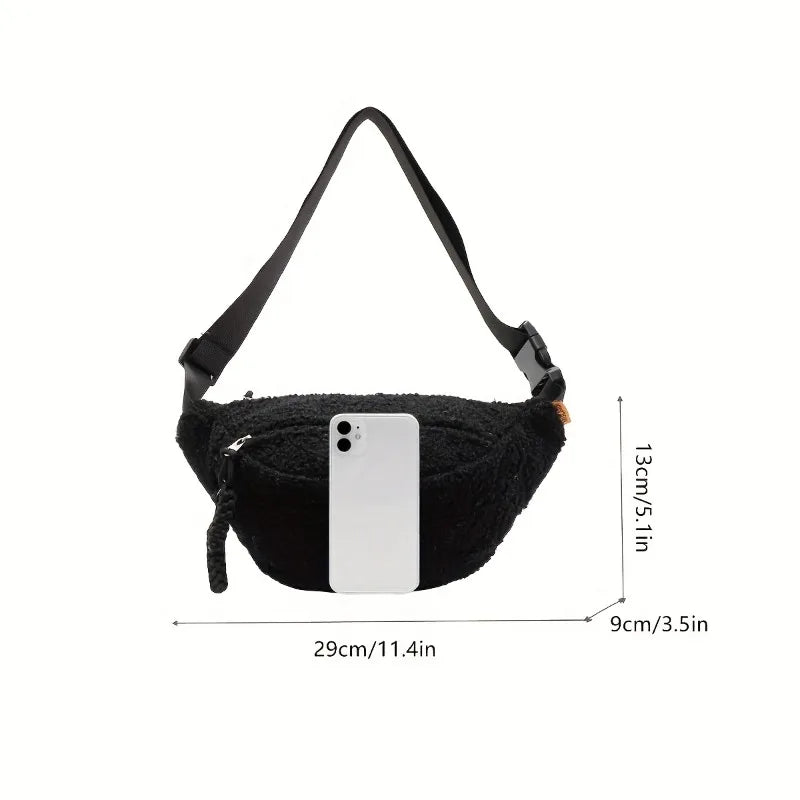 Plush Teddy Chest Bag Unisex Crossbody Waist Bag