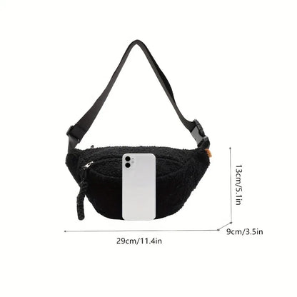 Plush Teddy Chest Bag Unisex Crossbody Waist Bag