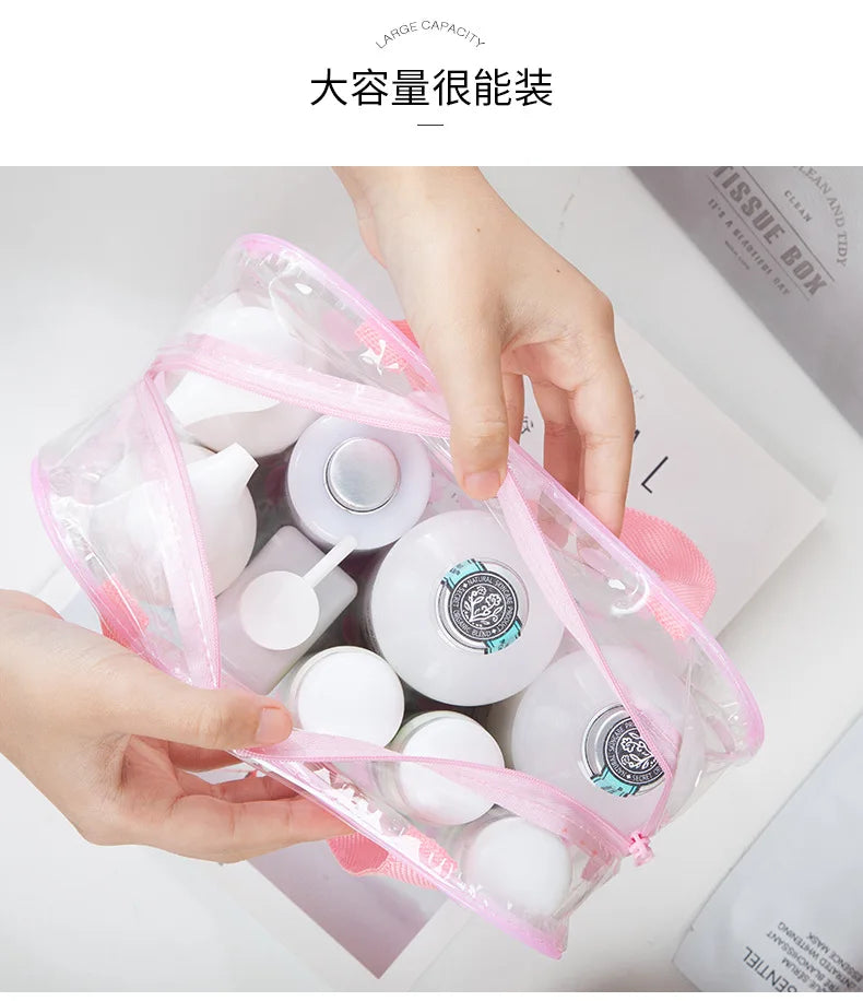 Homefish Transparent Polka Dot Women S Makeup Bag Waterproof Pvc Cosmetic Portable Storage