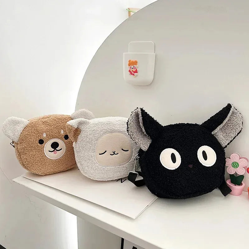 1 Piece Women S Japanese Style Bag Cartoon Plush Shoulder Crossbody Small Mobile Wallet