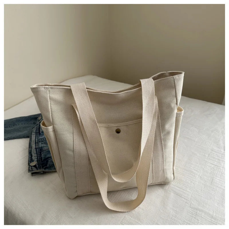 Homefish Portable Large-Capacity Canvas Bag Versatile Shoulder Bag Design Special Cloth Bag Students