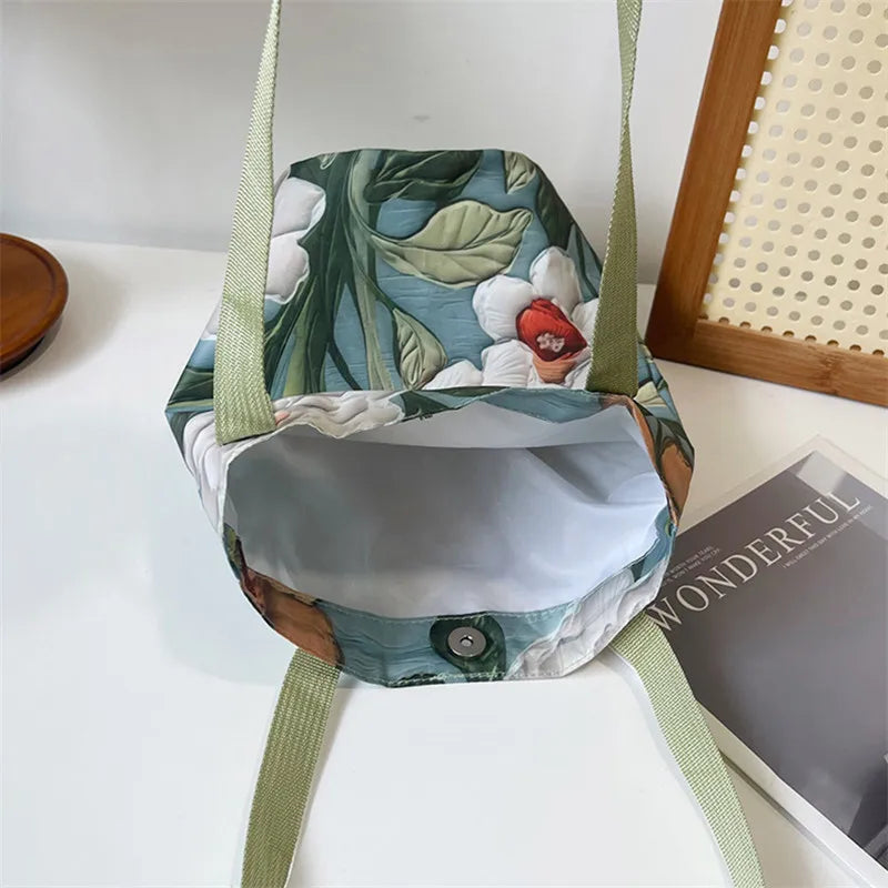 Floral Oil Painting Bucket Bag – Women's Shoulder & Crossbody Tote