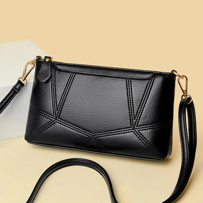 Large-Capacity Single-Shoulder Crossbody Bag Soft Leather Mobile Phone Storage Loose Change Clutch