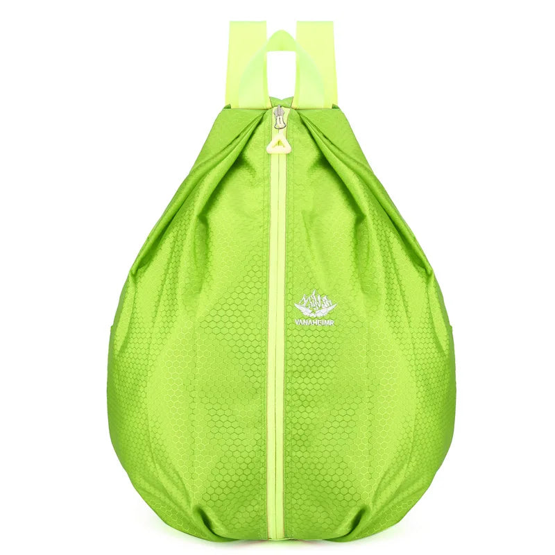 Folding Shoulder Sports Backpack Middle Zipper Outdoor Travel Portable Anti-Spill