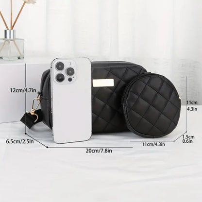 Quilted Crossbody Bag with Detachable Mini Coin Purse