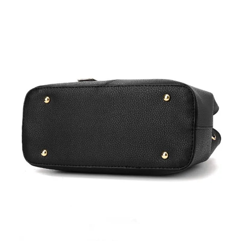 Large Capacity PU Leather Tote Handbag with Crossbody Strap
