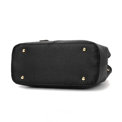 Large Capacity PU Leather Tote Handbag with Crossbody Strap