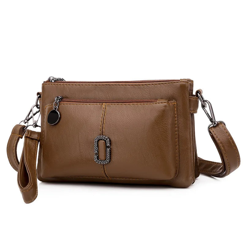Simple Large-Capacity Shoulder Bag Women S Versatile Soft Leather Small Square Bag - Soft
