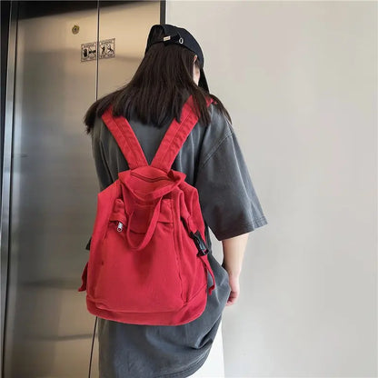 Canvas Daypack for Women – Vintage Multi-Pocket Backpack