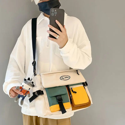 Waterproof Nylon Messenger Bag – Unisex Crossbody Shoulder Bag
