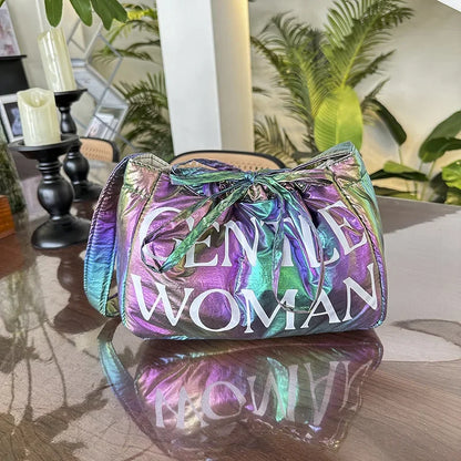 Stylish Dumpling Bag Small Letter Underarm Bag Super Light Shoulder Bag Colorful Upgraded Bubble