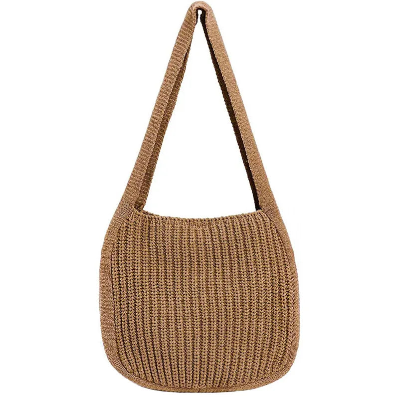 Solid Color Knitted Bag Versatile Underarm Shoulder Women