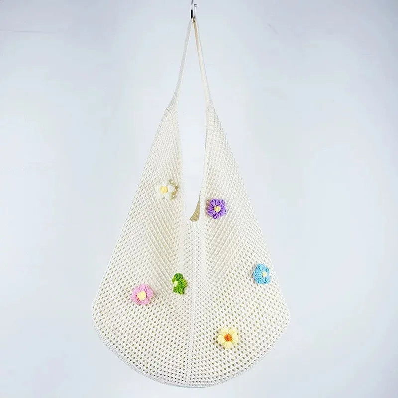 Summer Beach Tote Shoulder Bag Straw Weav Handbag Large Capacity Vacation Weaving Hollow Bags Women