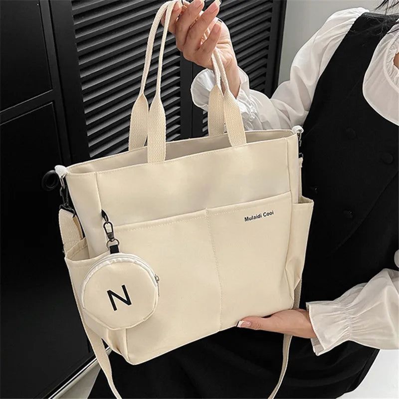 Oxford Tote Bag – Sleek Spacious Handbag with Pocket for Shoulder and Crossbody Wear