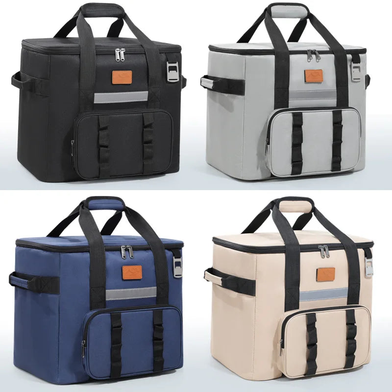 32l Thermal Food Carrier Bag Women Large Insulated Cooler Tote Zipper Portable Leakproof Picnic