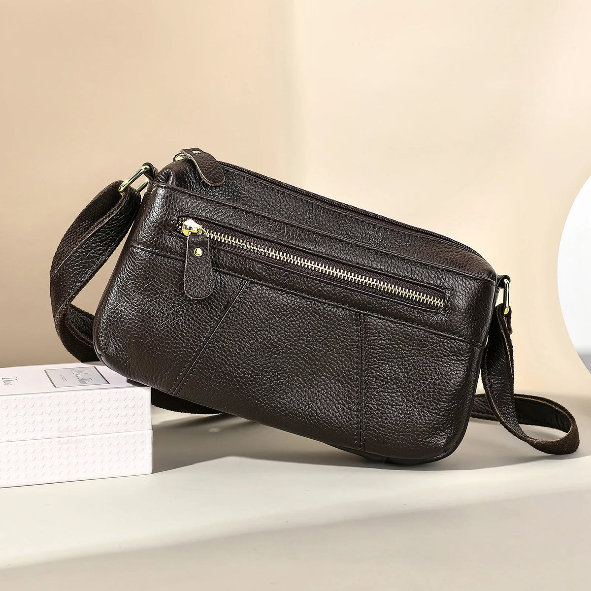 Real Leather Women S Shoulder Bag Commuting Square Cowhide Crossbody