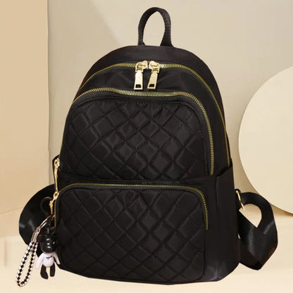 Everyday Spacious Diamond Stitch Backpack Multi Storage Layers