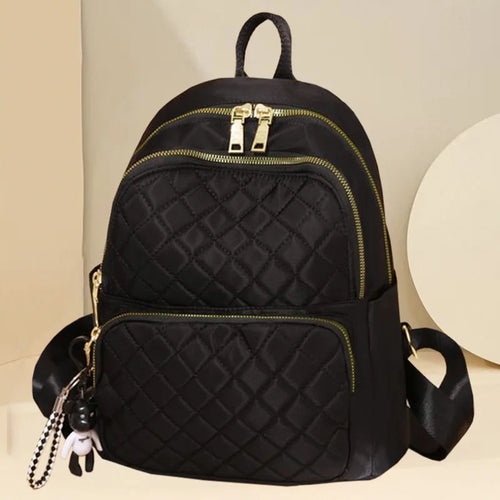 Everyday Spacious Diamond Stitch Backpack Multi Storage Layers
