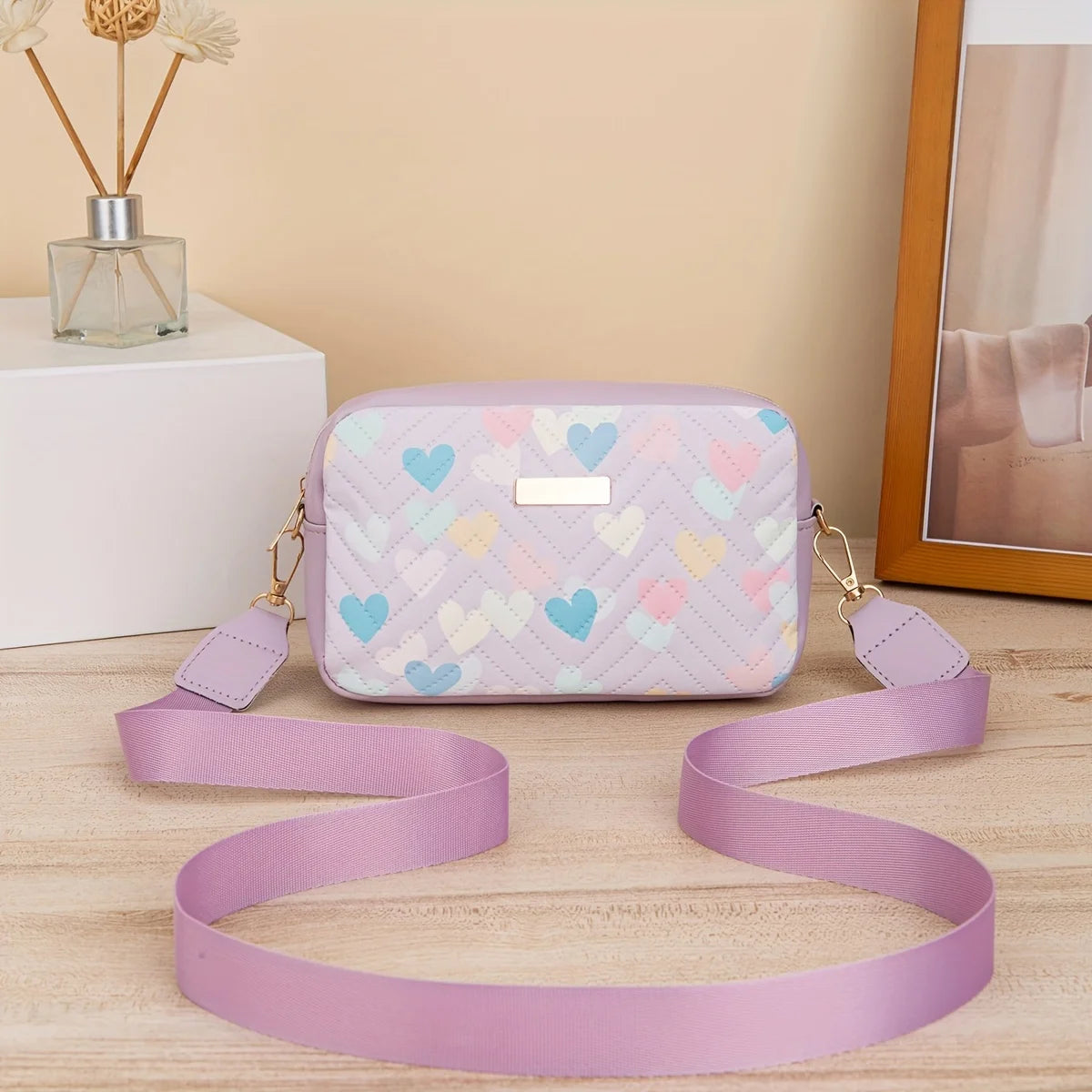 Quilted Crossbody Bag – Mini PU Leather Shoulder & Phone Purse