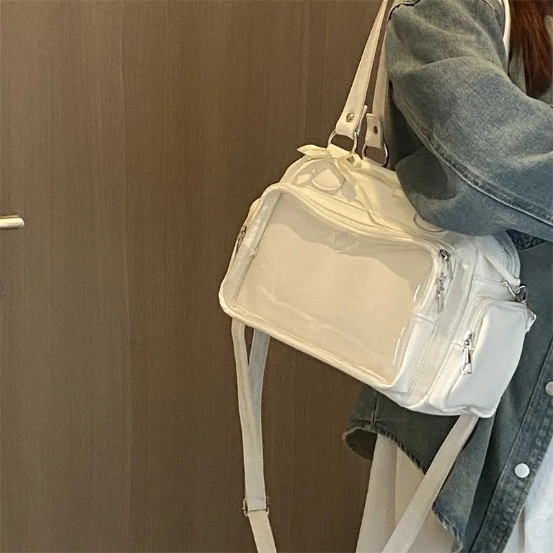Patent Leather Bow Shoulder Bag – Dual Handle & Crossbody