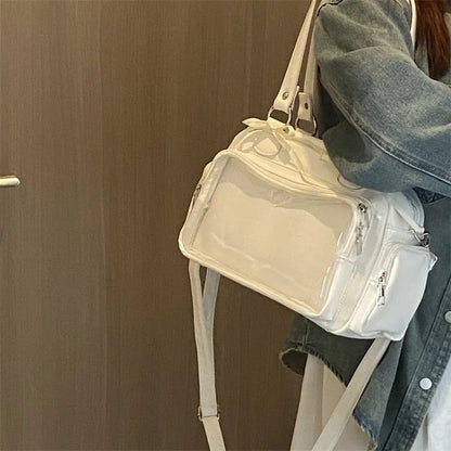 Patent Leather Bow Shoulder Bag – Dual Handle & Crossbody