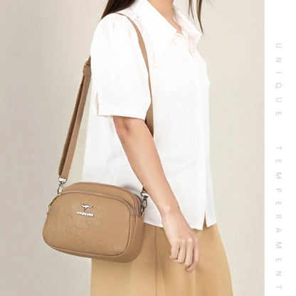 Simple Soft Leather Crossbody Small Bag Women S Commuting Square Women S Single-Shoulder Bag - Soft