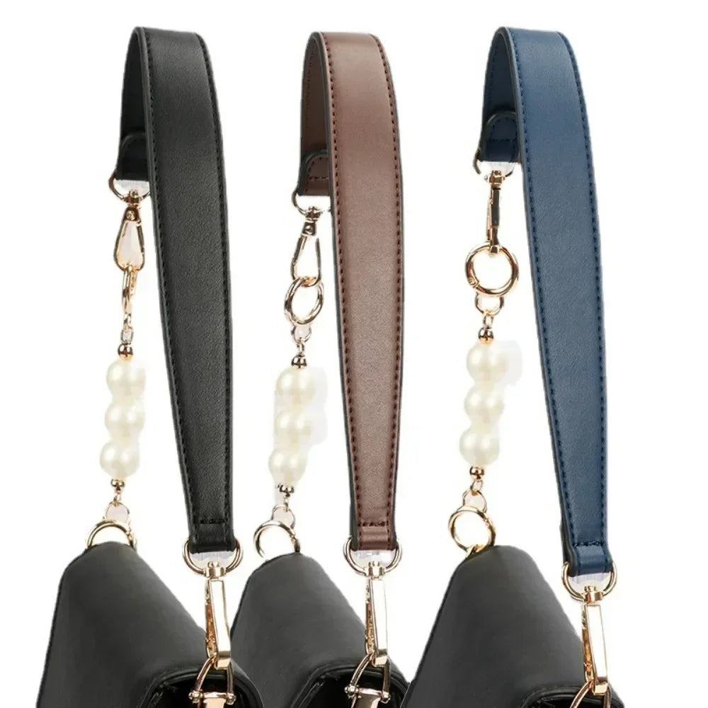 100 Genuine Leather Bag Strap Handbags Handles Handbag Short Purse Golden Buckle Replacement Belt