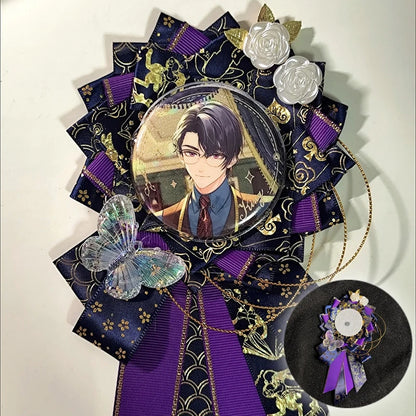 Itabag Ribbon Flower Badge Stand – Anime Pin Display Decoration