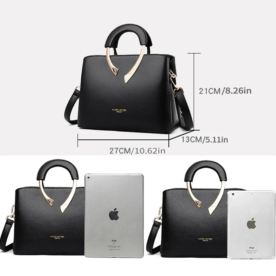 Genuine Leather Tote Handbag – Women's Luxury Shoulder & Crossbody Bag