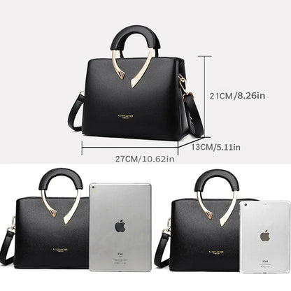 Genuine Leather Tote Handbag – Women's Luxury Shoulder & Crossbody Bag
