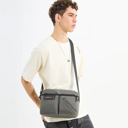 Casual Men S One Shoulder Sling Large Capacity Canvas Waterproof Bag - Waterproof