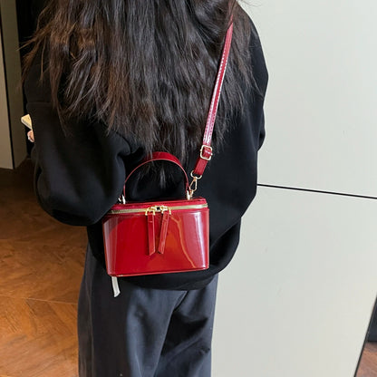 Fashionable Retro Women Shoulder Bags Solid Color Pu Strap Large Capacity Internal Pocket Waterproof