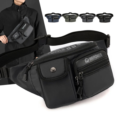 Men Function Wind Waist Bag Simple Light Cross-Body Shoulder Multi-Layer Outdoor Storage Chest