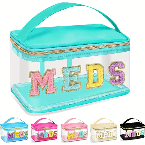 Embroidered Storage Bag Pvc Transparent Letter Makeup Bag Large-Capacity Makeup Bag
