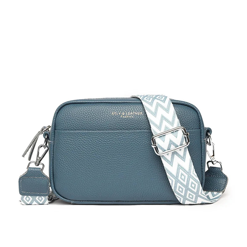 Multi-Layer Square Female Cross-Body Leather Change Cell Phone Storage Texture Commuting Shoulder