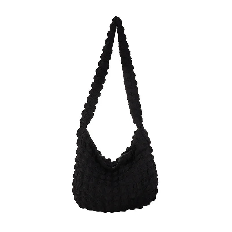 Bubble Cloud Shoulder Bag – Women's Pleated Tote Handbag