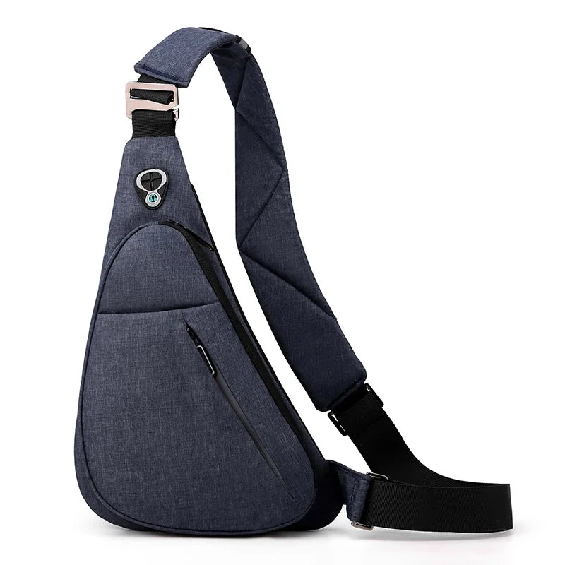 Men S Large-Capacity Single-Shoulder Chest Bag Casual Commuting Small Backpack Reflective Waterproof