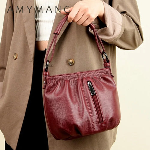 PU Leather Bucket Bag for Women – Small Crossbody Shoulder Purse