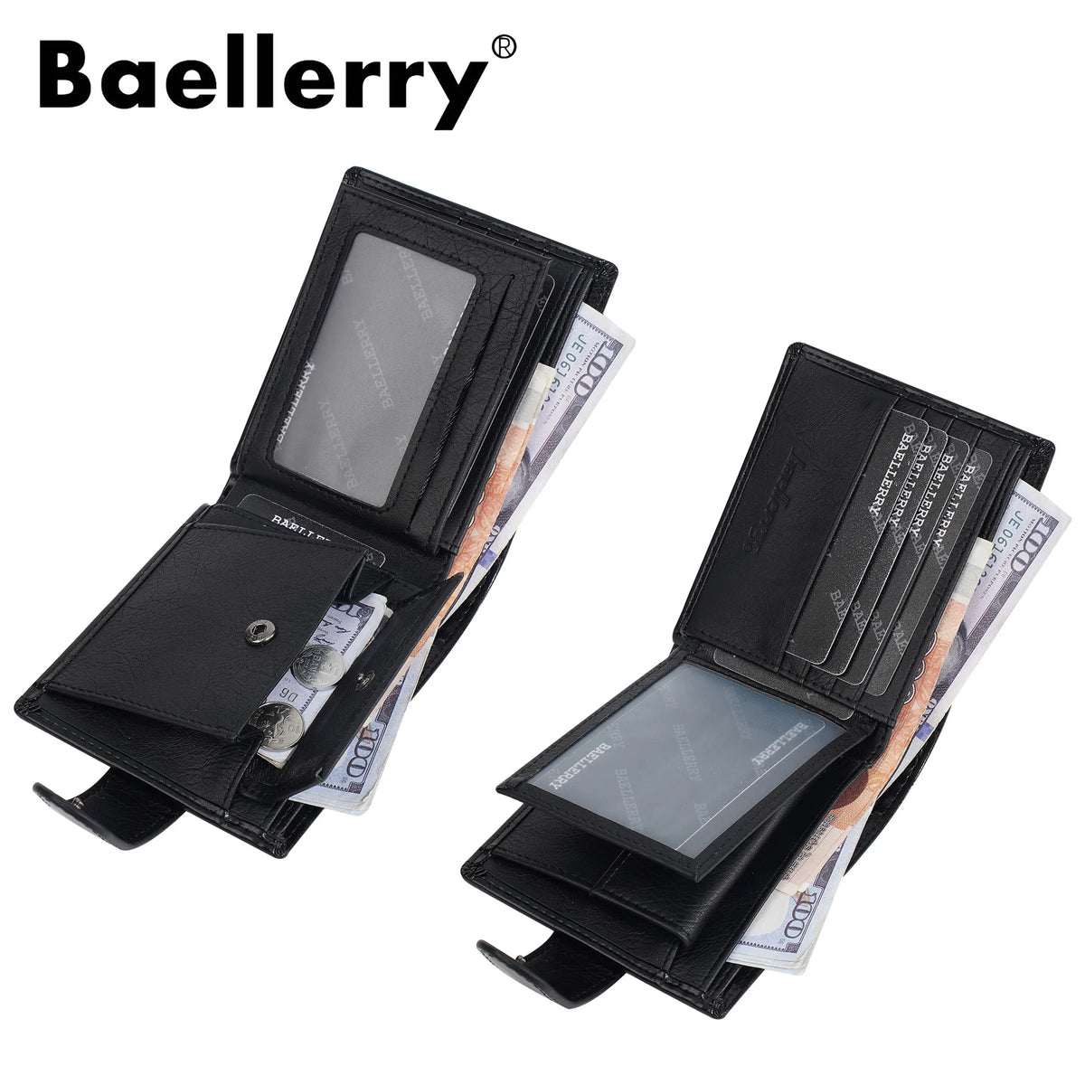 Men S Large-Capacity Cash Short High-End Buckle Multi-Position Business Wallet