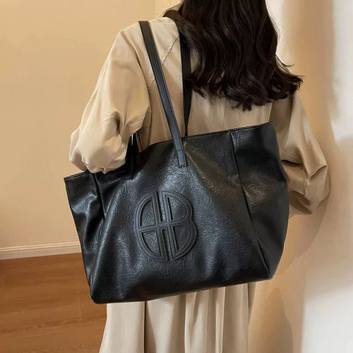 Large Faux Leather Tote Bag for Women – Vintage Soft Style