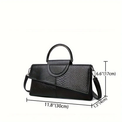 Crocodile Pattern Envelope Clutch Bag – Top Handle & Crossbody